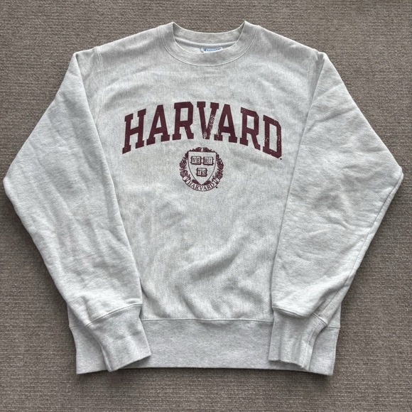 Champion Reserve Weave Gray Crewneck Men's Size Small Harvard University - Picture 1 of 8
